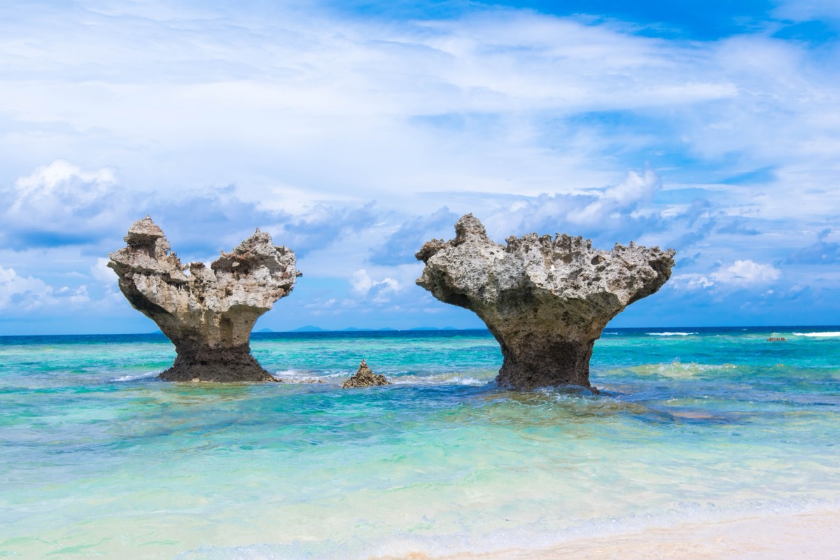 Heart Rock at Tinu Beach on Kouri Island