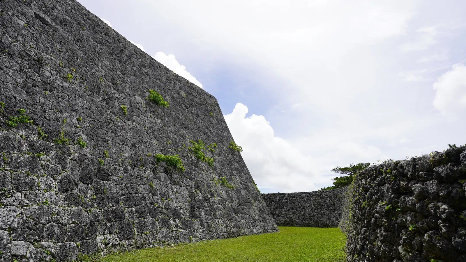 The walls of Zakimi Castle in Yomitan